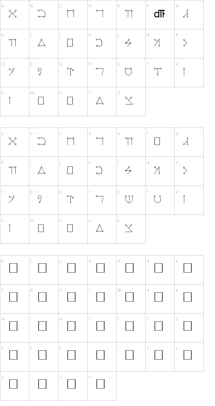 Character Map Angelic Regular Font