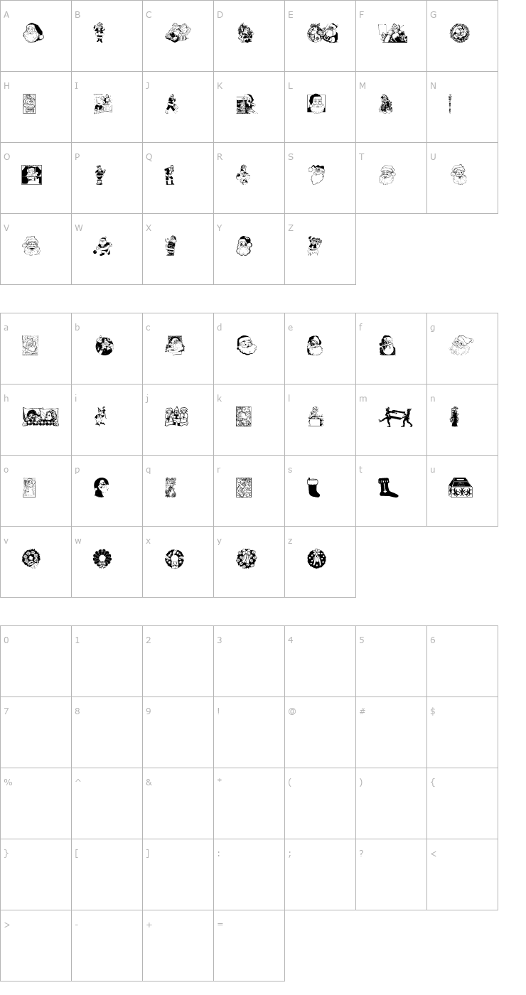 Character Map AngelsMisc7 Font