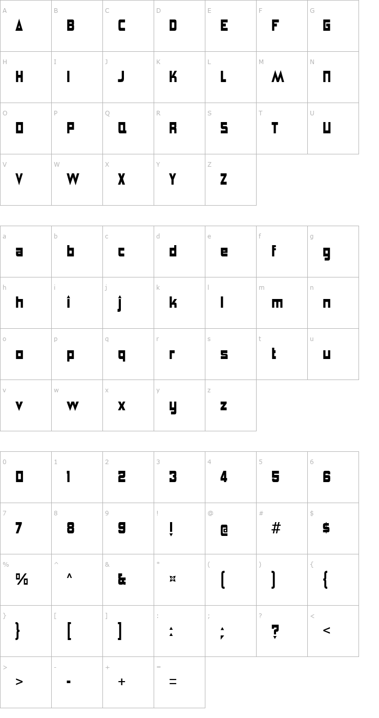 Character Map Angerpoise Lampshade Font