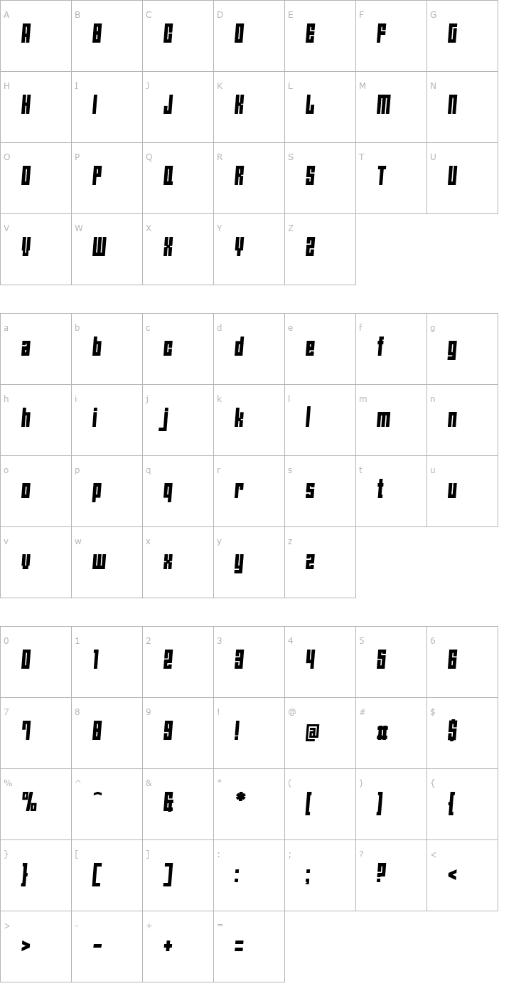 Character Map Angie's New House Italic Font