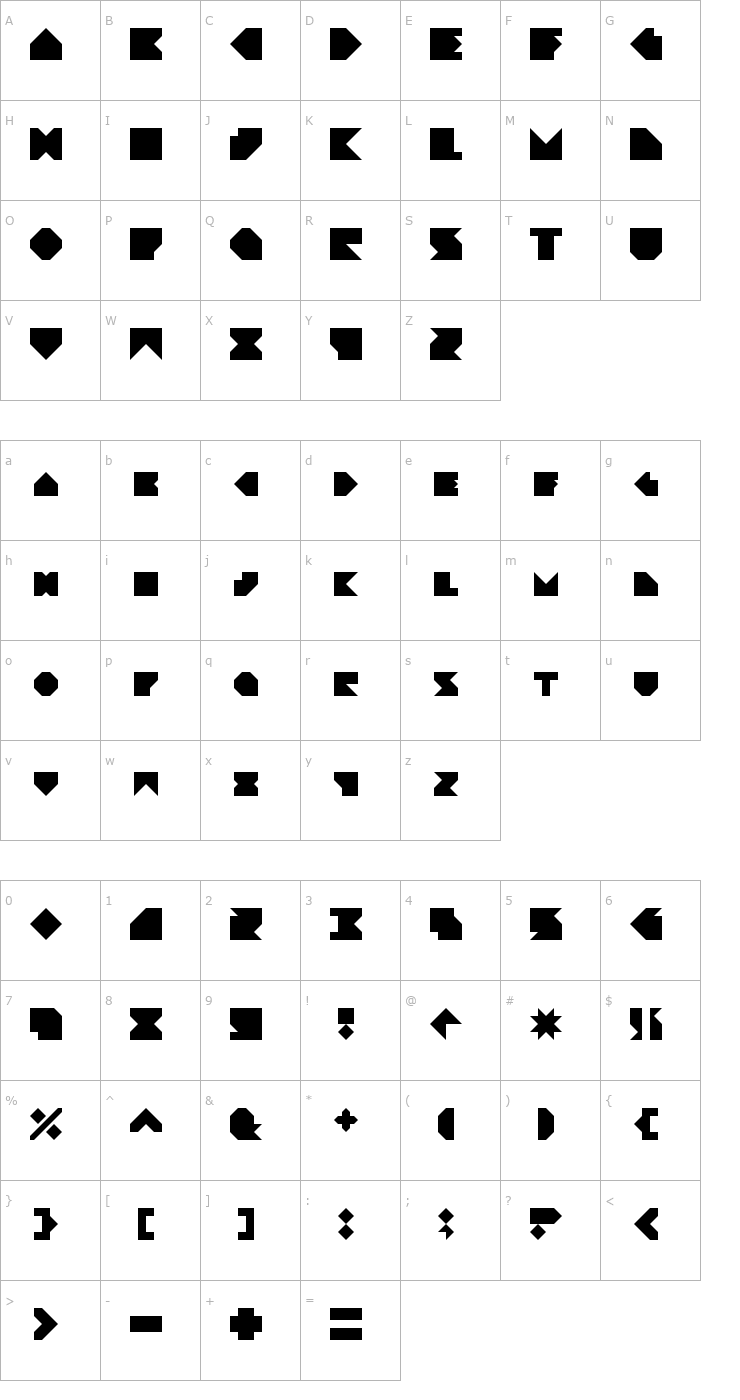 Character Map Angleblock Font