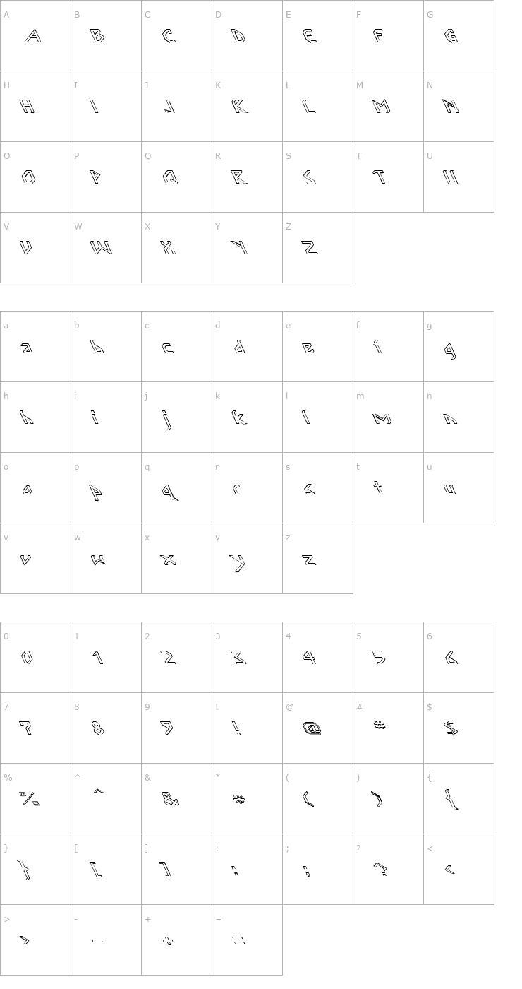 Character Map Angles 2 Font