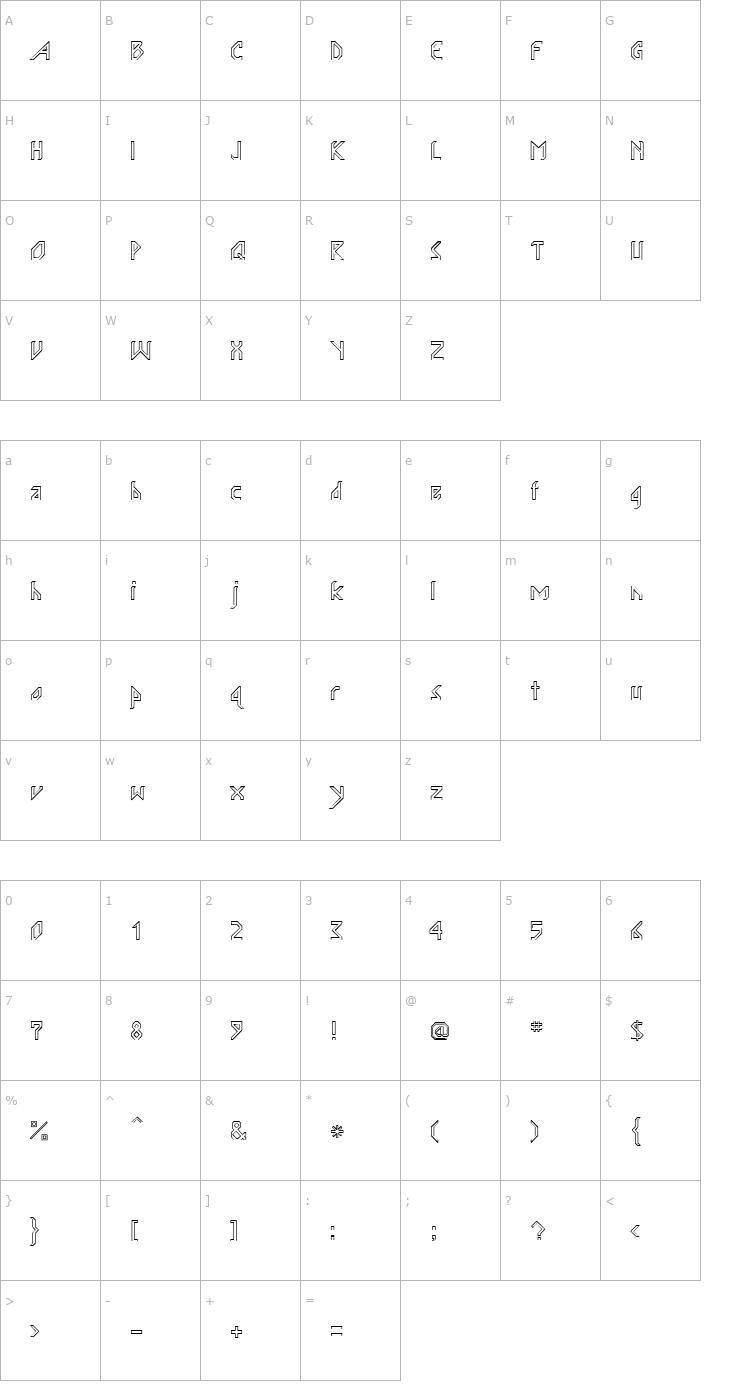 Character Map Angles 3 Font