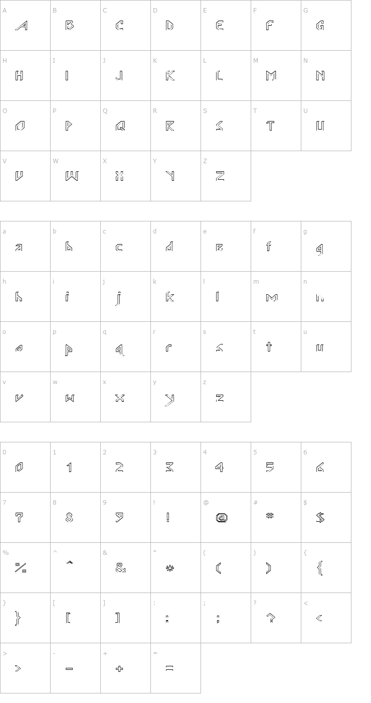 Character Map Angles 4 Font