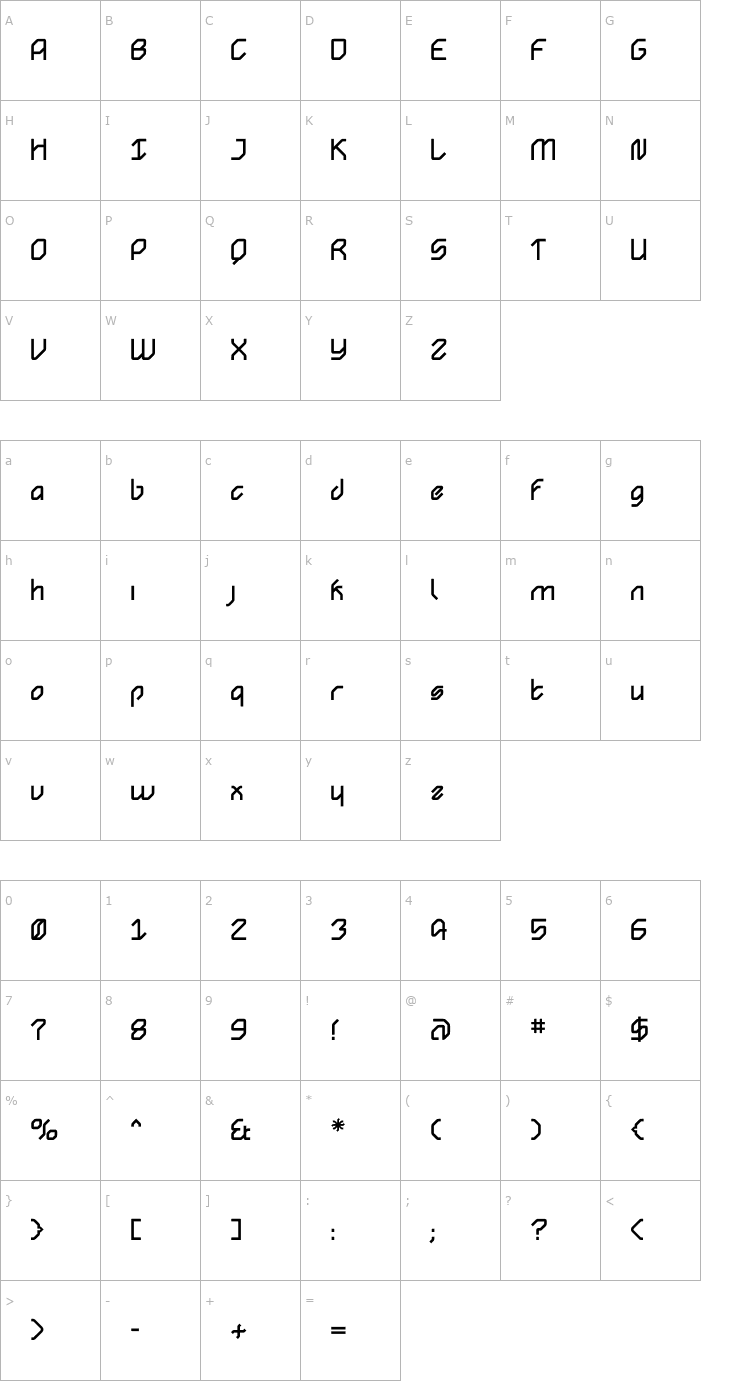 Character Map AngolRound Black Font