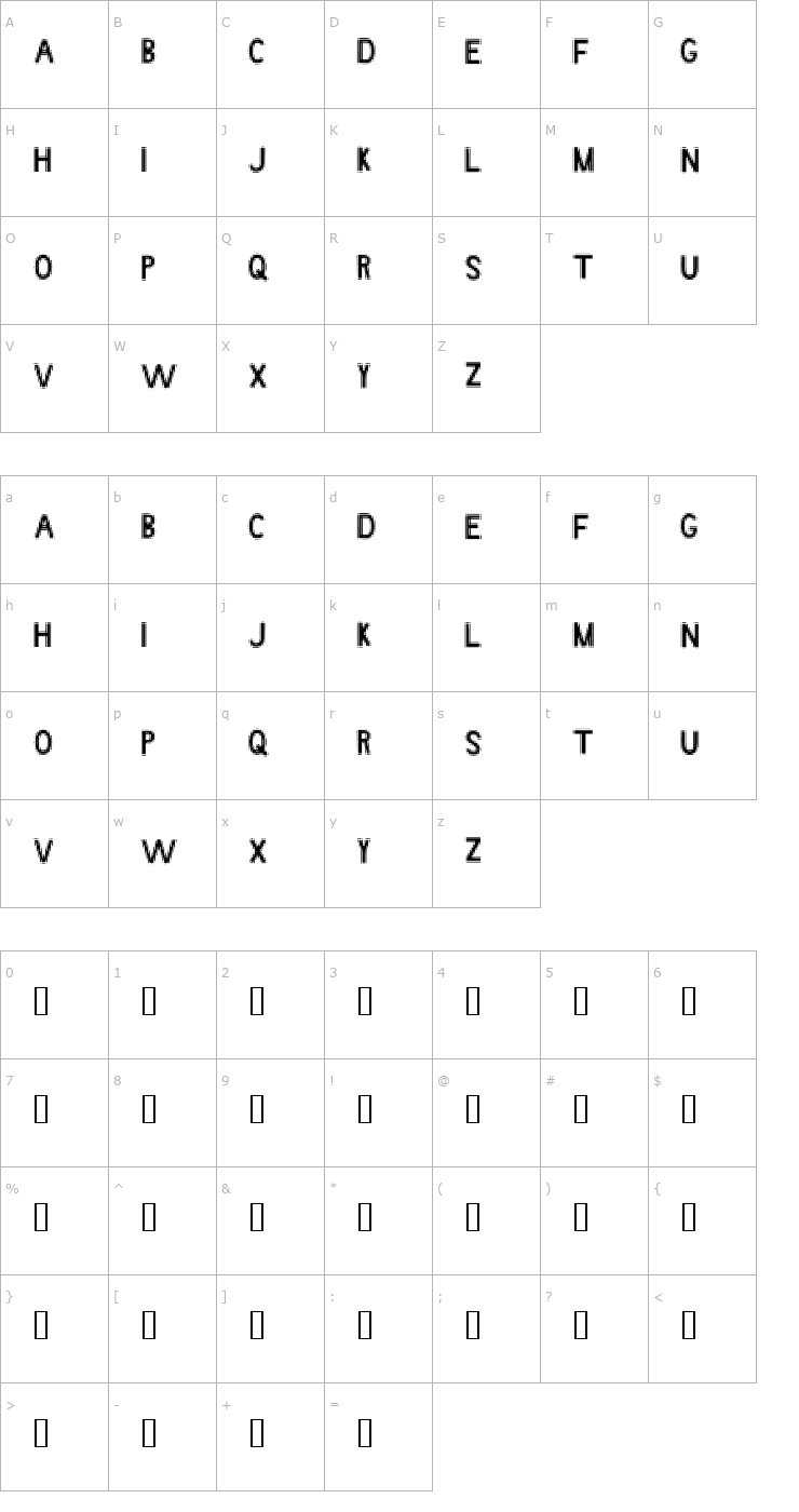 Character Map Angstrom Font