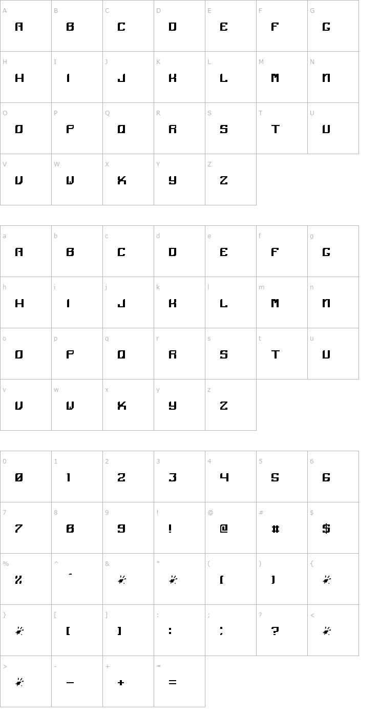Character Map Angular Font