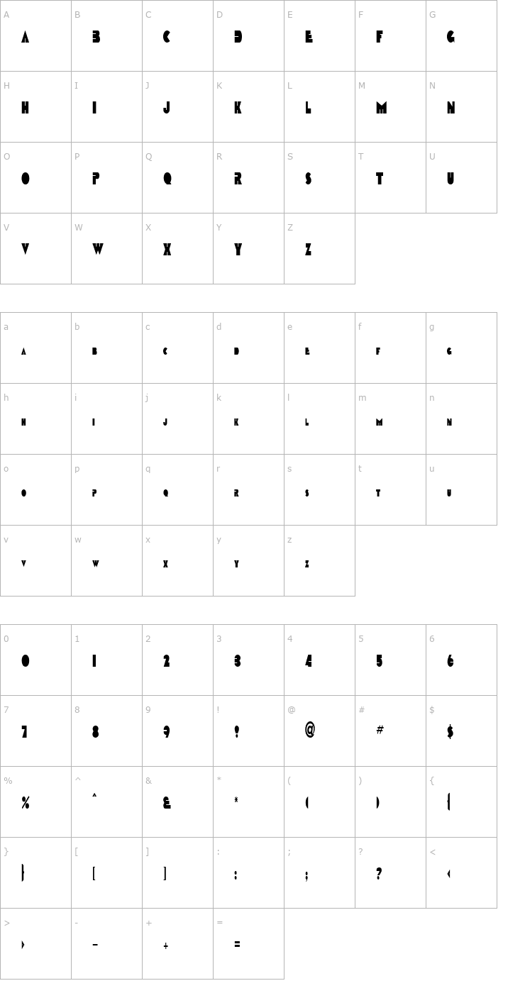 Character Map Animal Regular Font