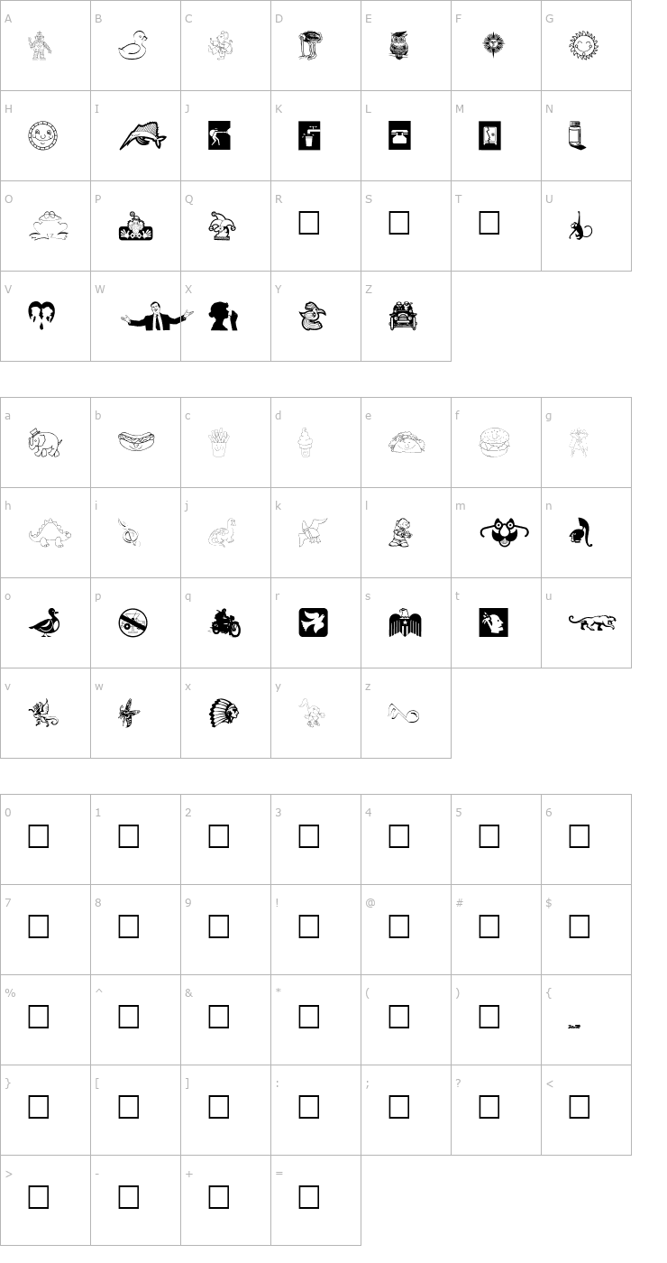 Character Map Animations Font