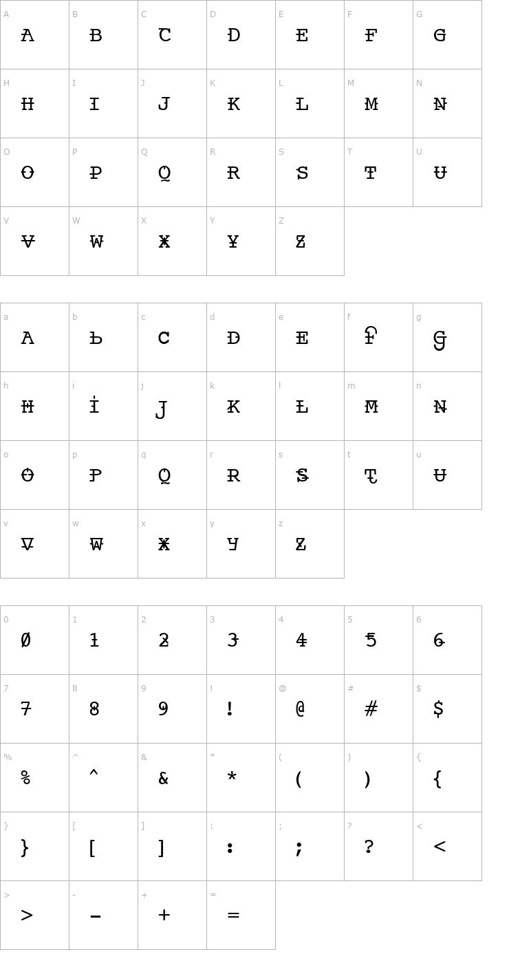 Character Map Ankora Font