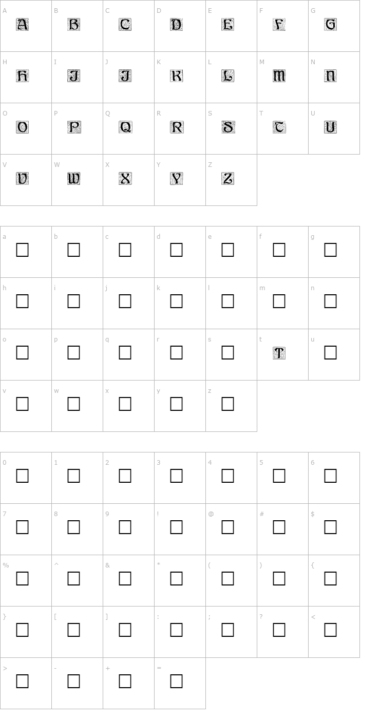 Character Map Ann Regular Font