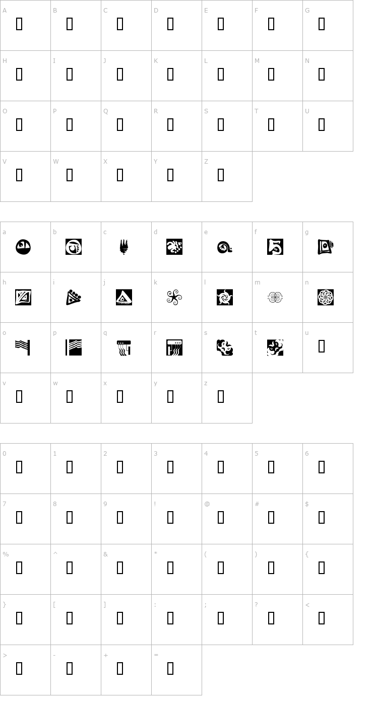 Character Map Annsample Font