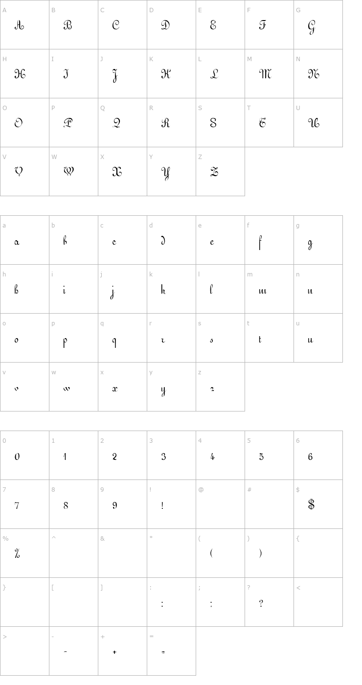 Character Map Annulment 2 Font