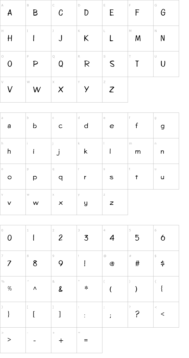 Character Map Answer Hunt Font