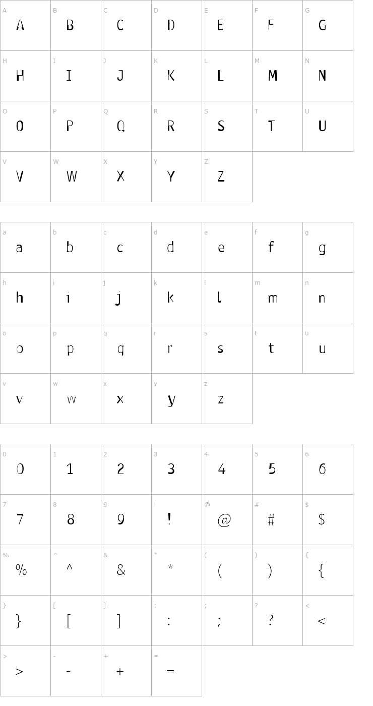 Character Map Antaviana Normal Font