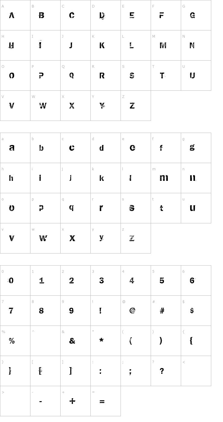 Character Map AnthologY Font