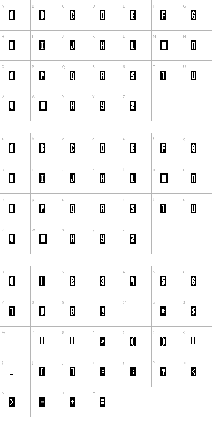 Character Map Anticlimax Font