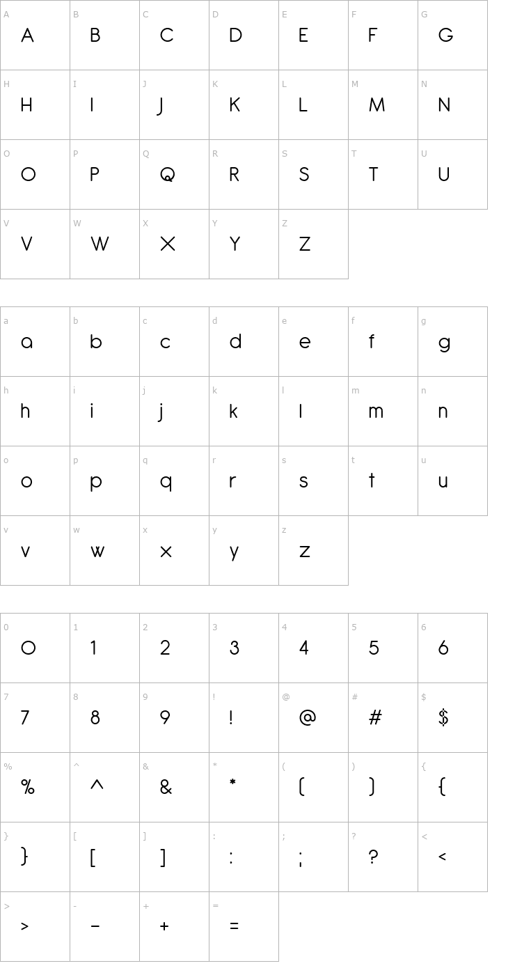 Character Map Antipasto Font