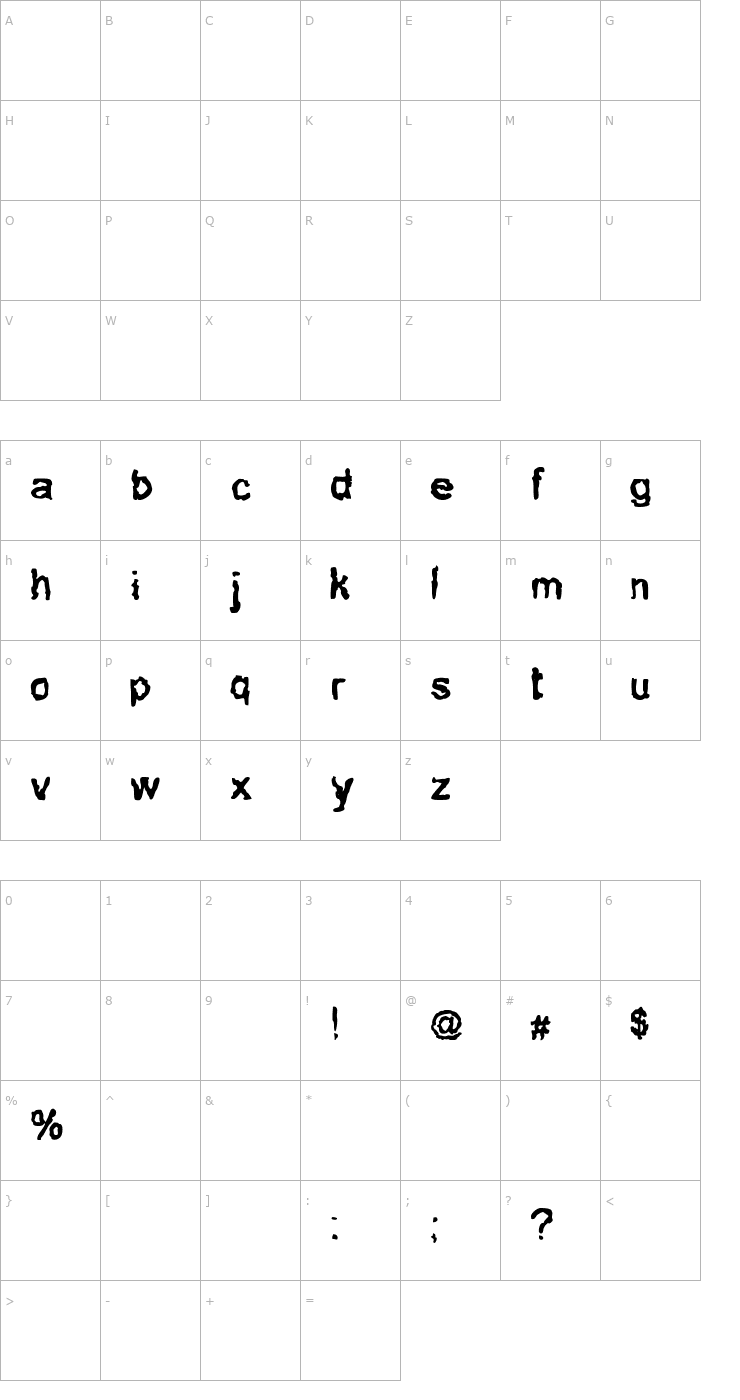 Character Map Antiphun BC Font