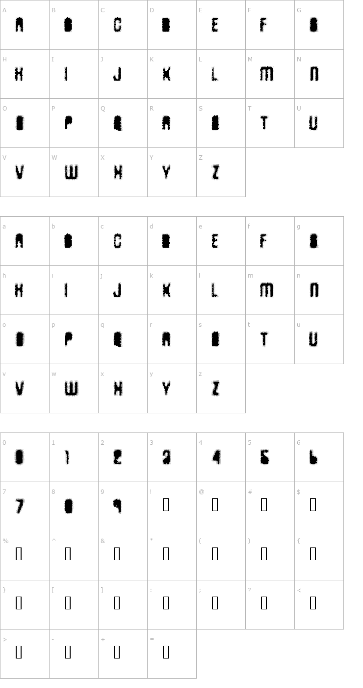 Character Map AntKiller Font