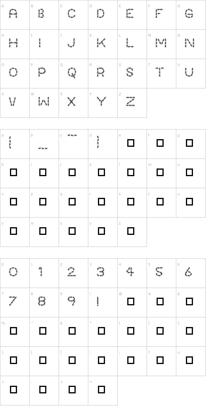 Character Map AntPile Font