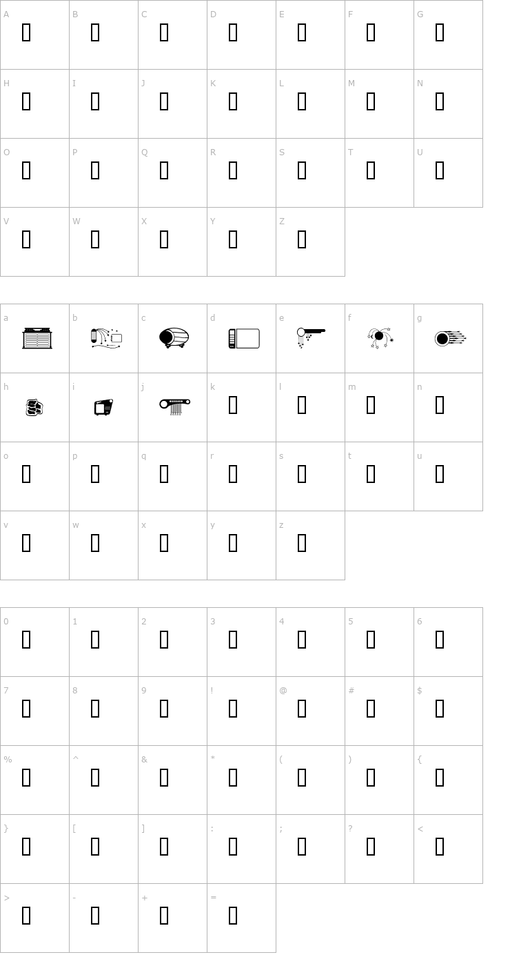 Character Map ap_fancynavs Font
