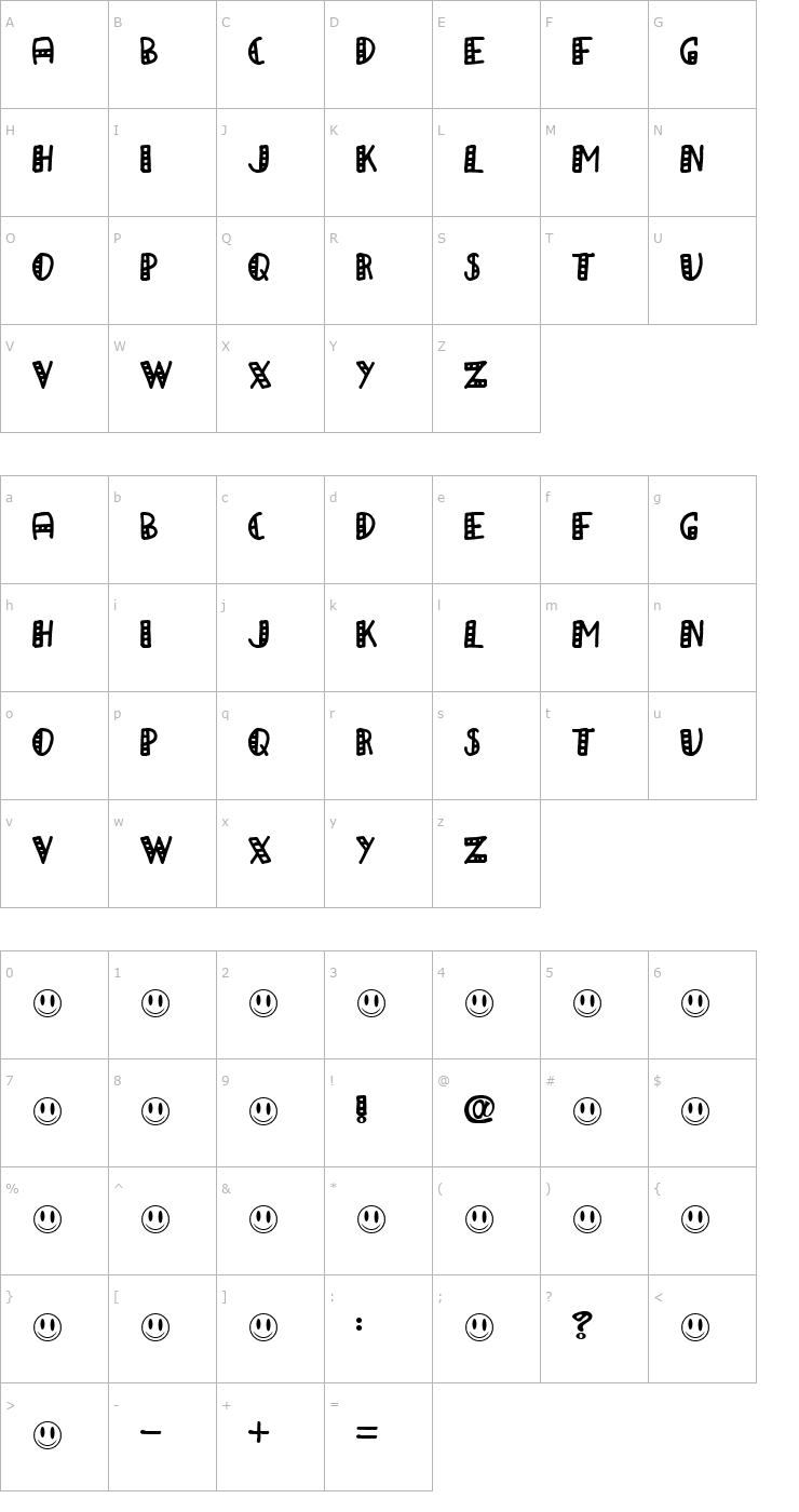Character Map aPapa Font