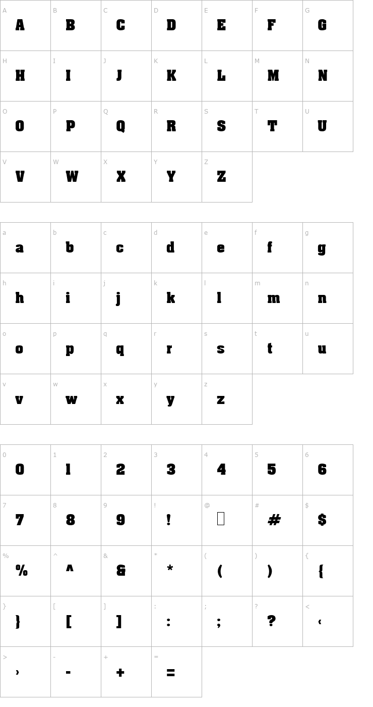 Character Map Apex Font