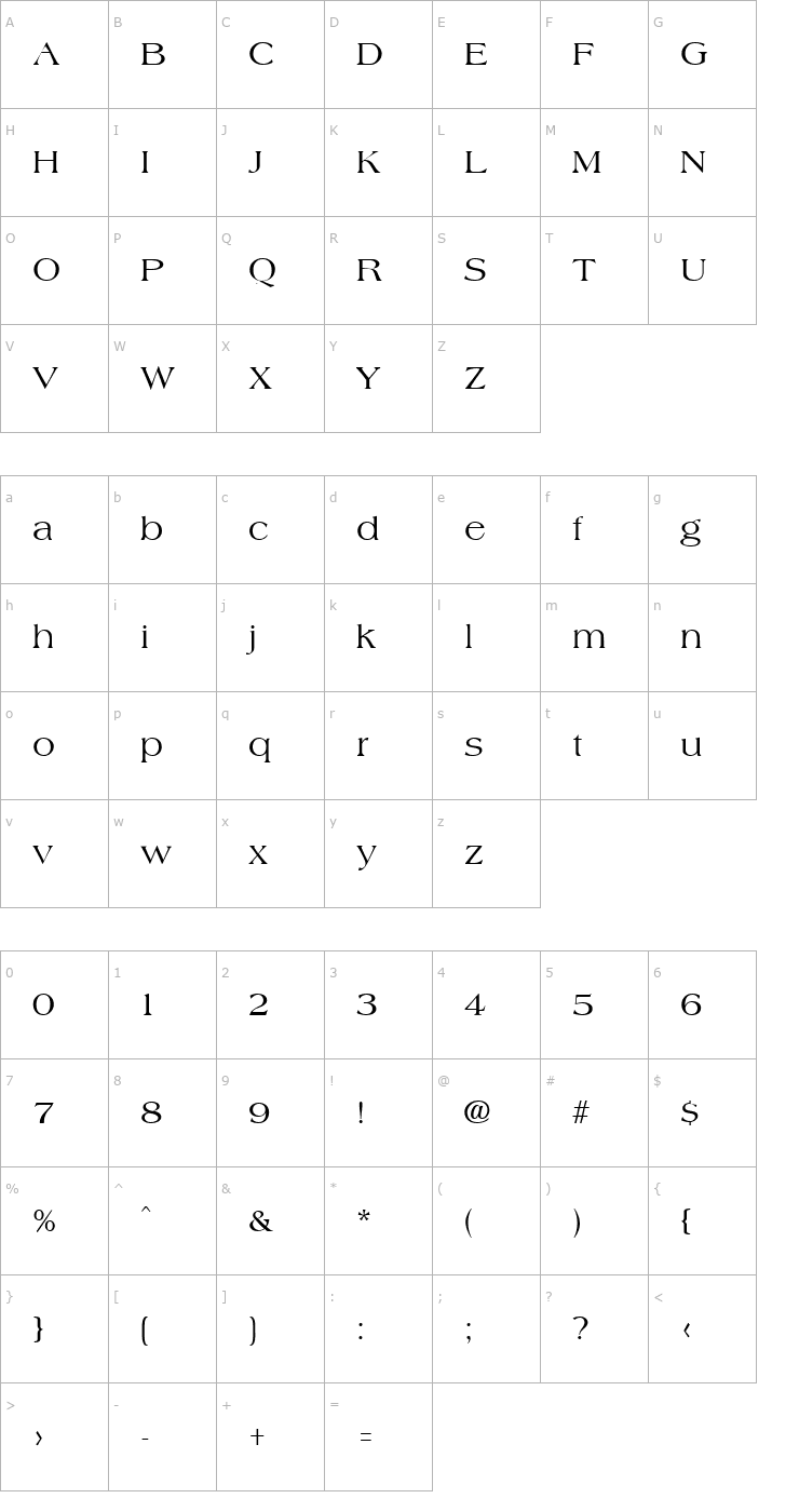 Character Map Aphid Regular Font