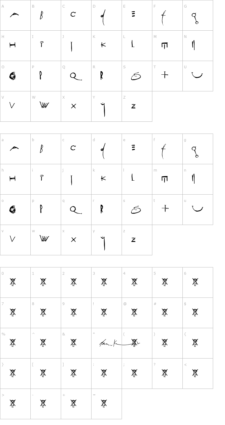 Character Map ApocataStasis Font