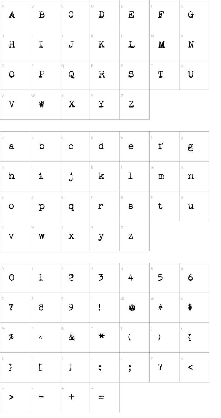 Character Map Apoplex Bold Font
