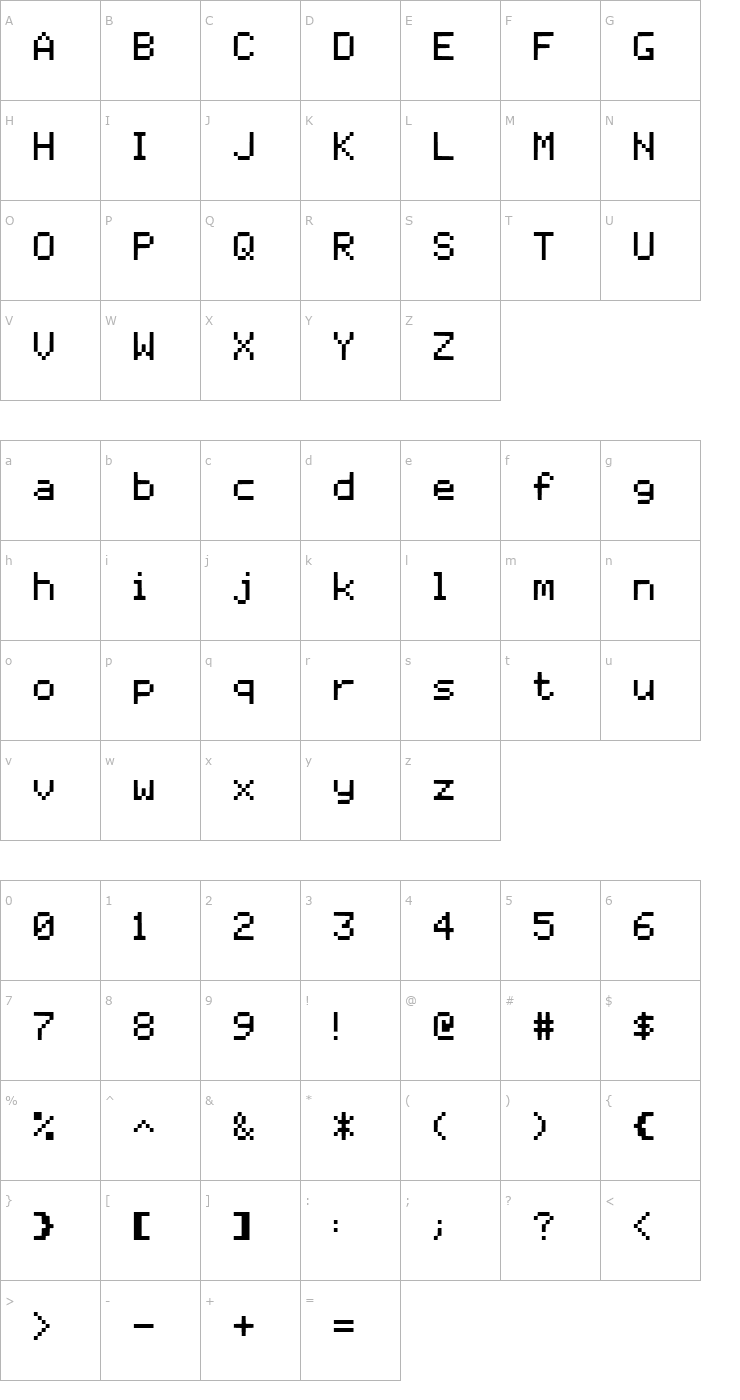 Character Map AppleII Font