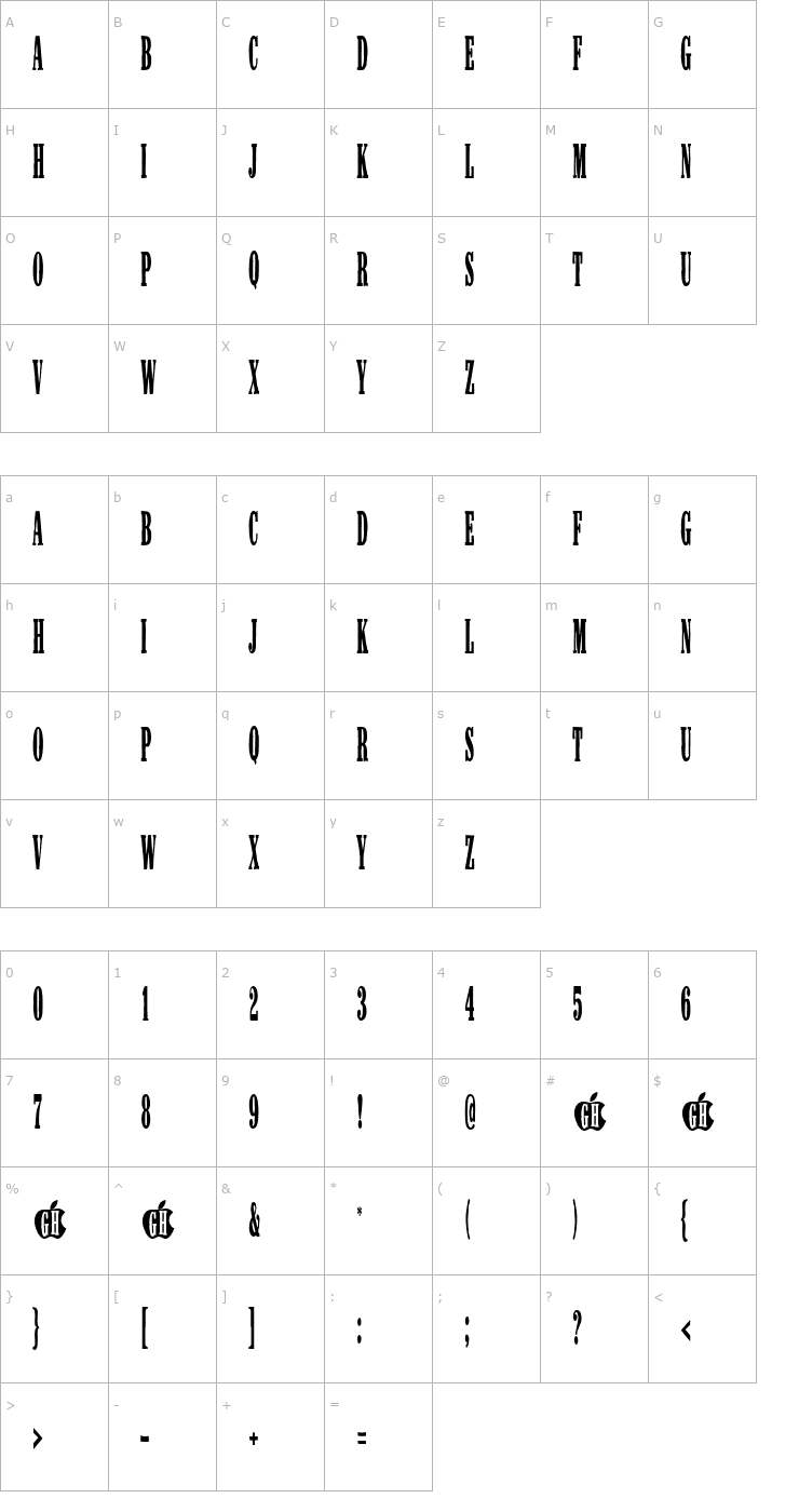 Character Map AppleScruffs Font