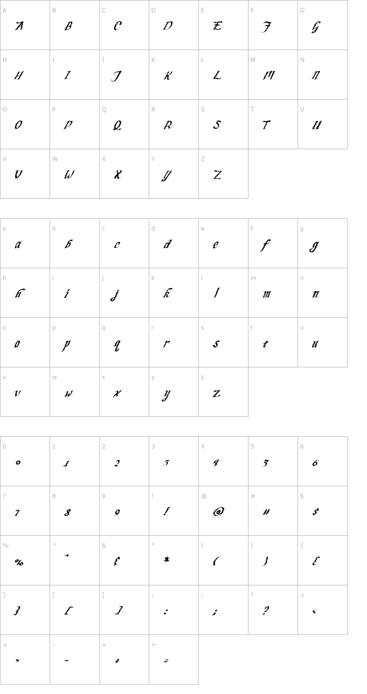 Character Map AppleSeed OTF Font