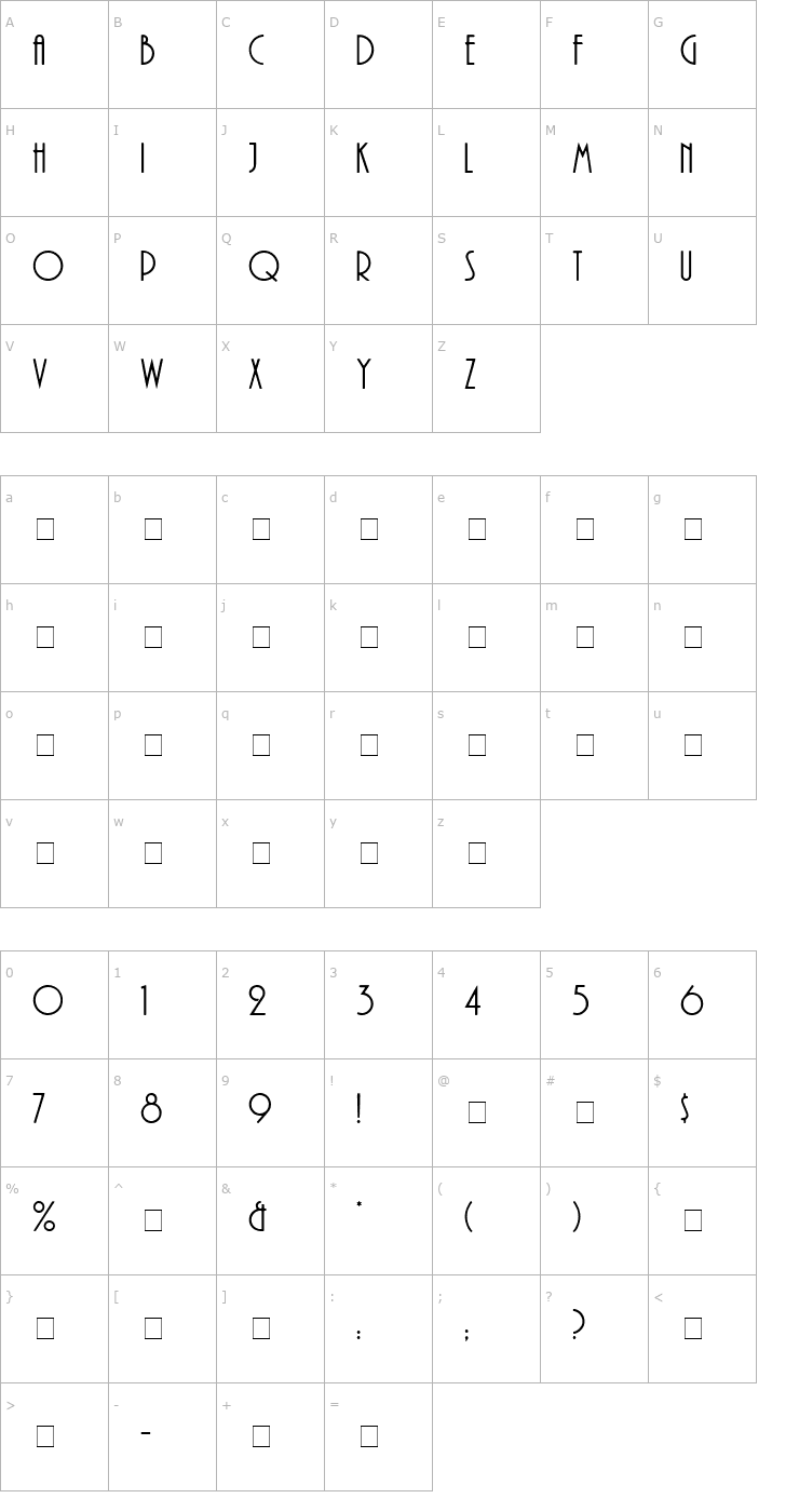 Character Map Aprille Display Caps SSi Font