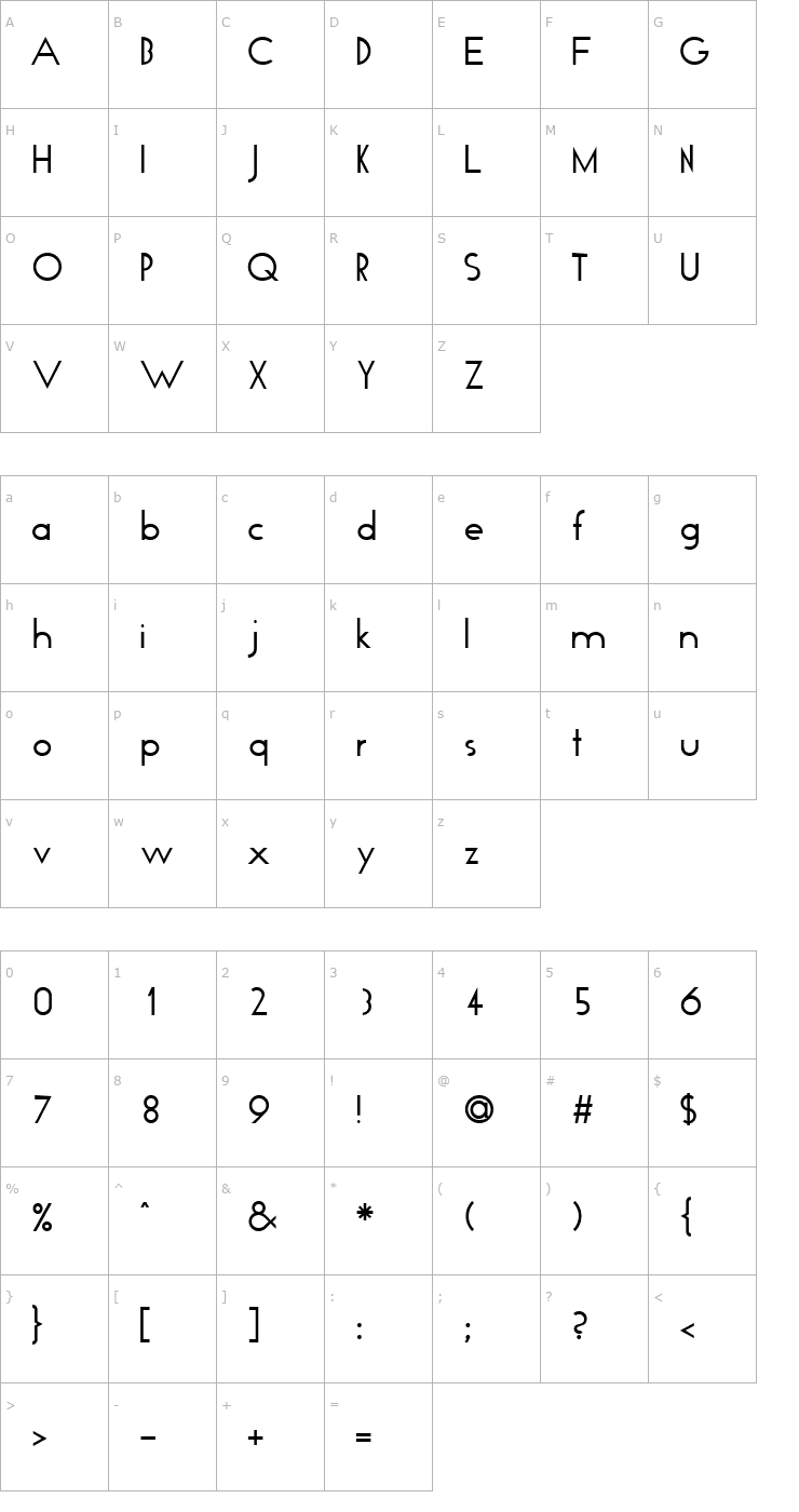 Character Map ApropaSSK Font