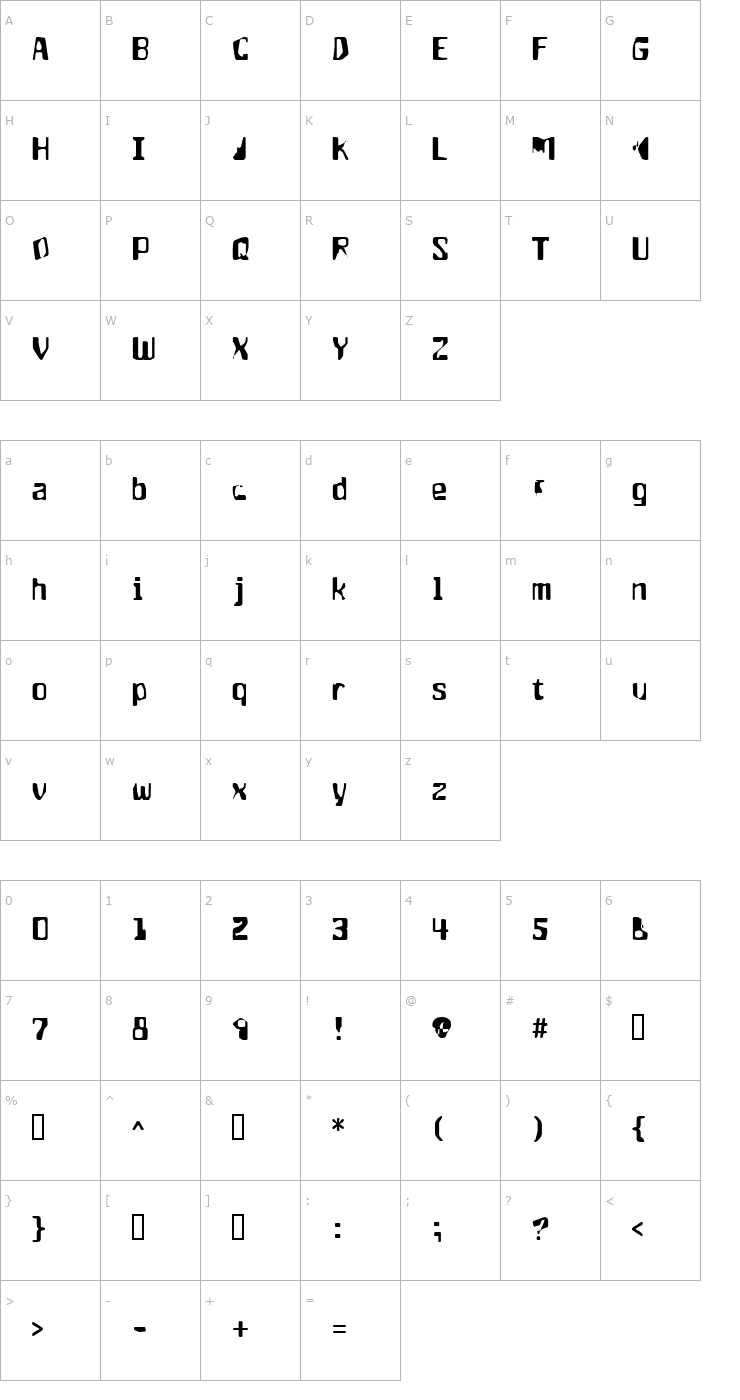 Character Map aptango Font