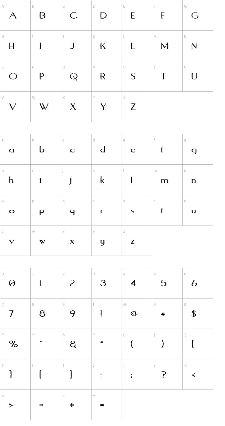 Character Map Aquaduct Warp Font