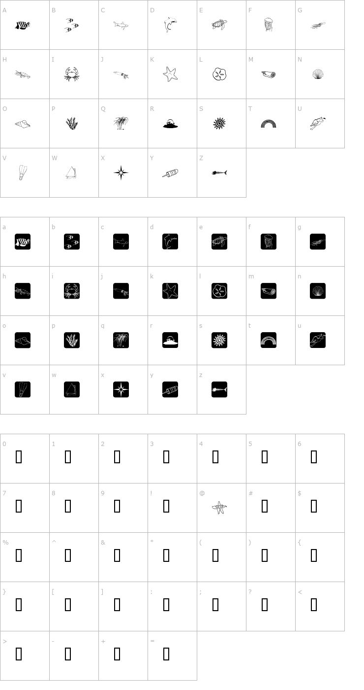 Character Map AquaMints GD Demo Font