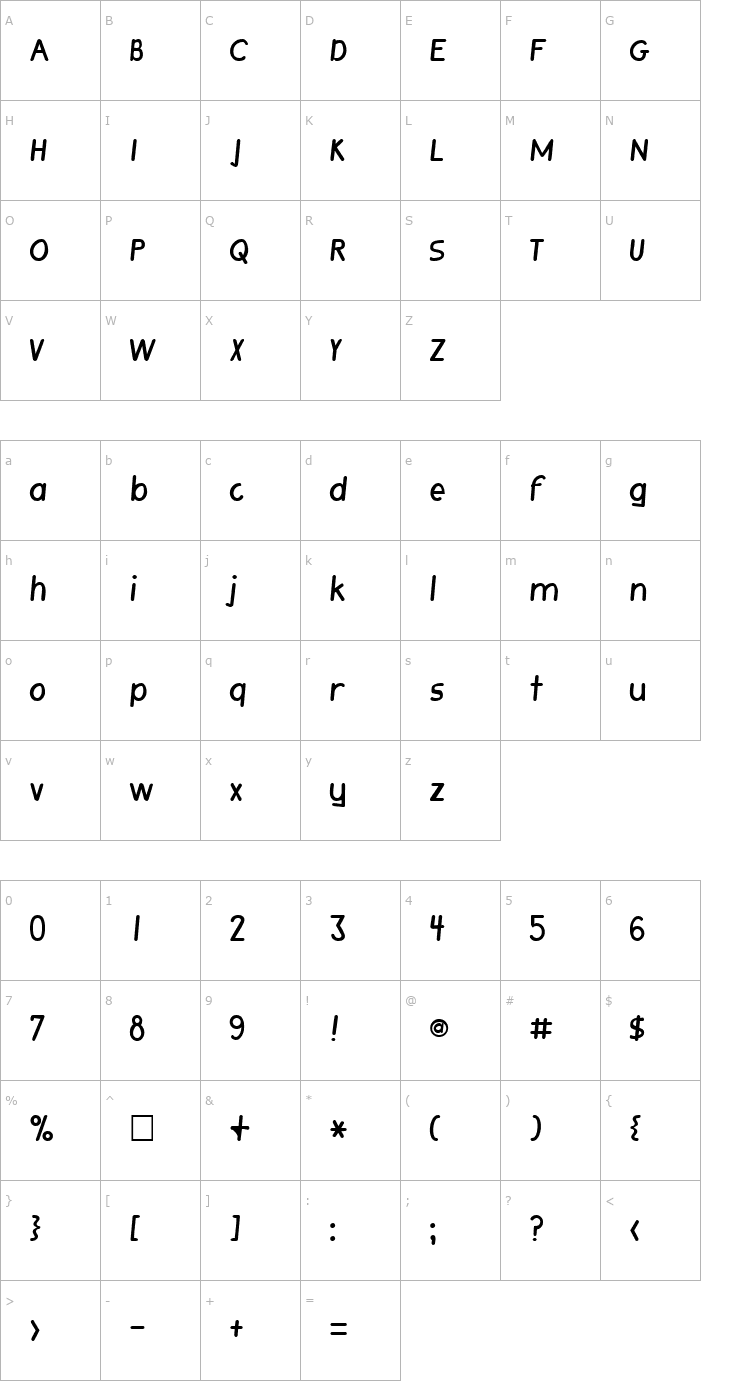 Character Map Aquillia Bold Font