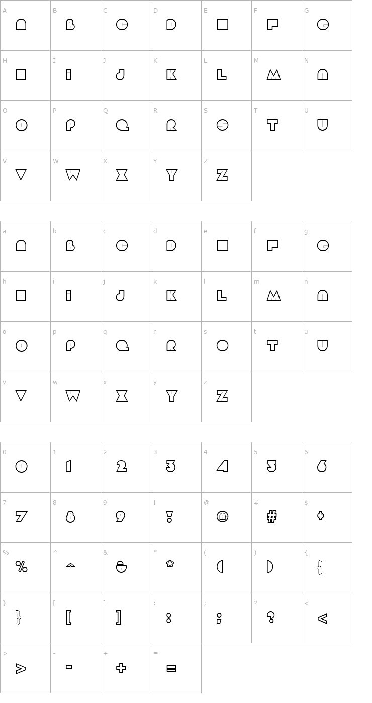 Character Map Aramis Font