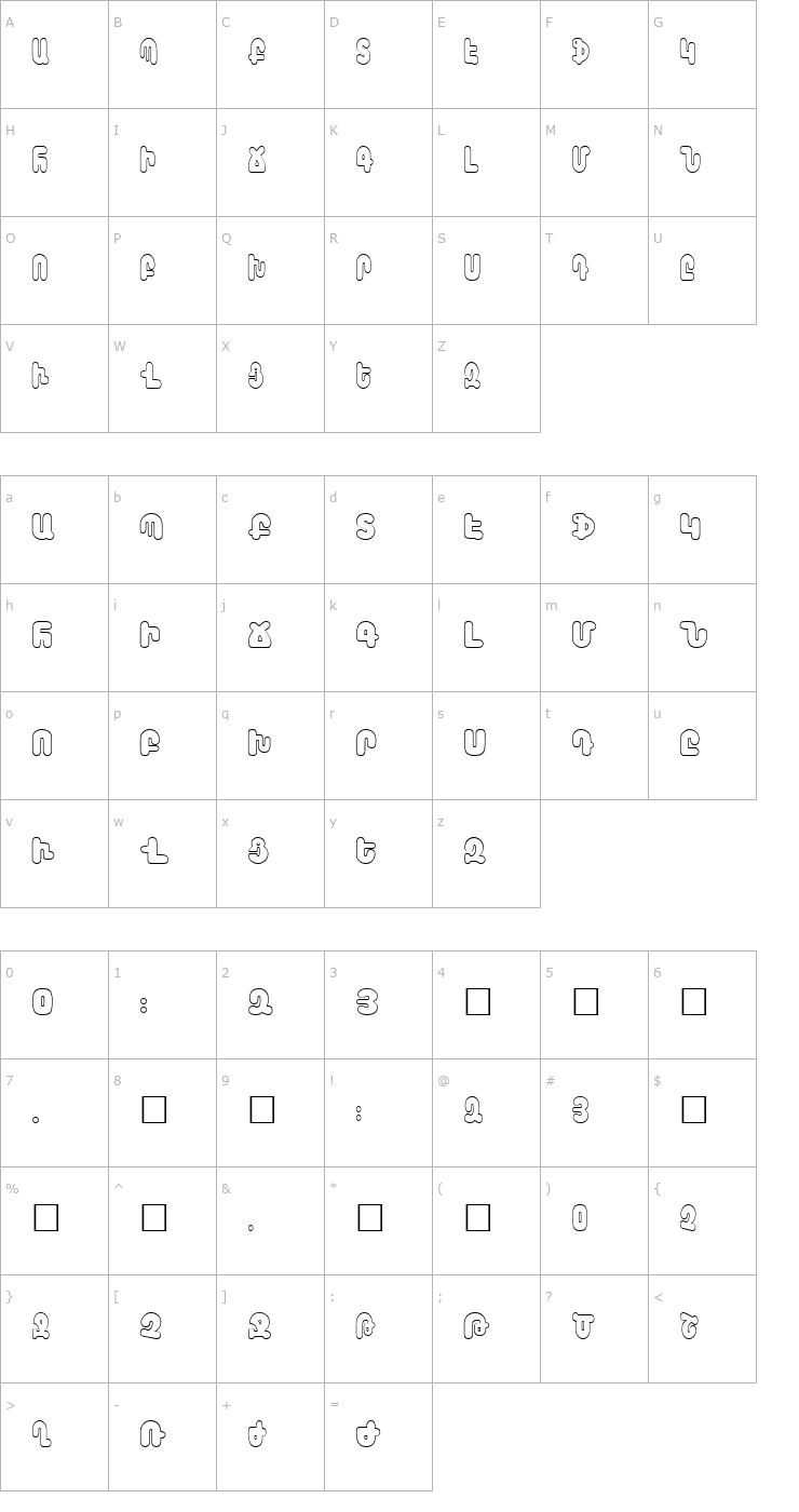 Character Map Arax-Barab Font