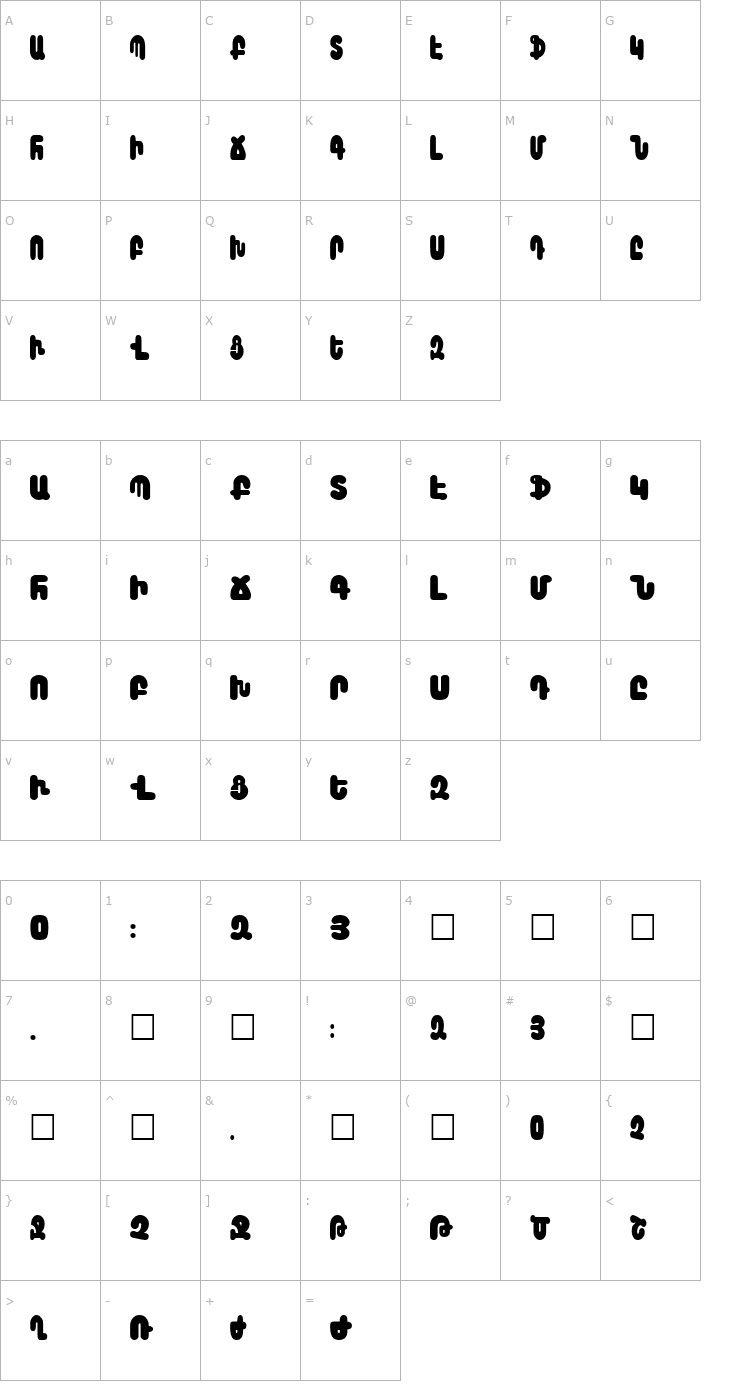 Character Map Arax Font