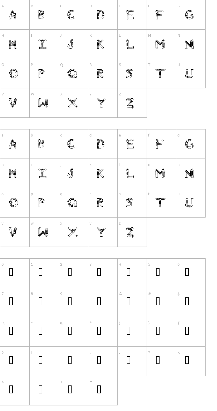 Character Map Arbitre Font