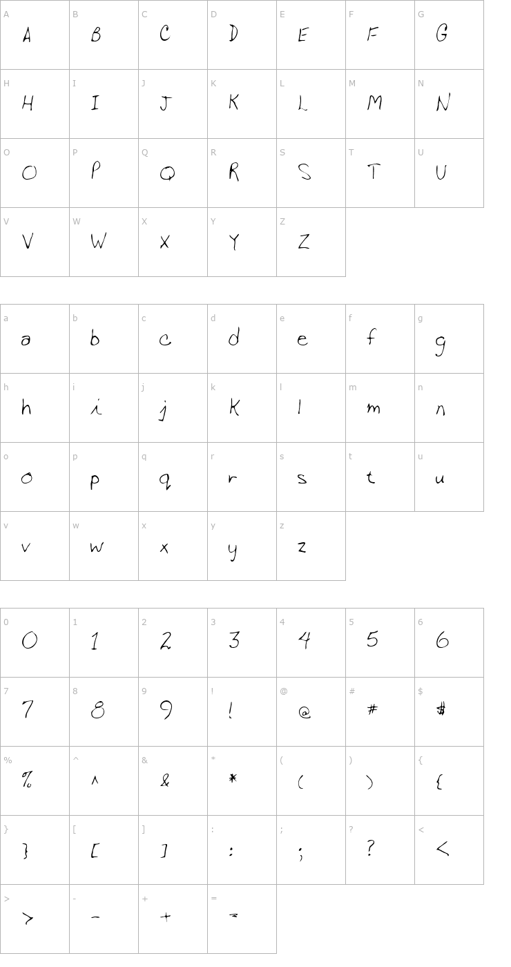 Character Map Arbor Regular Font
