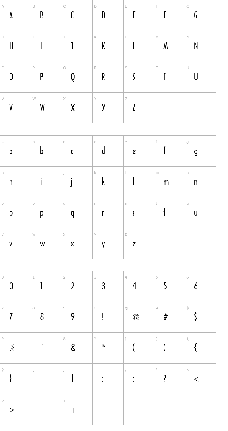 Character Map Arcane Font