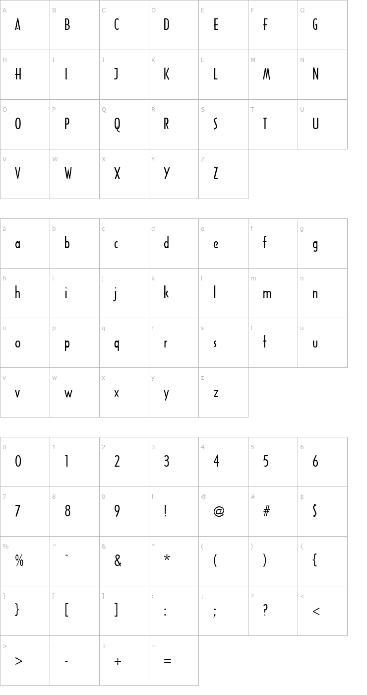 Character Map Arcane Regular Font