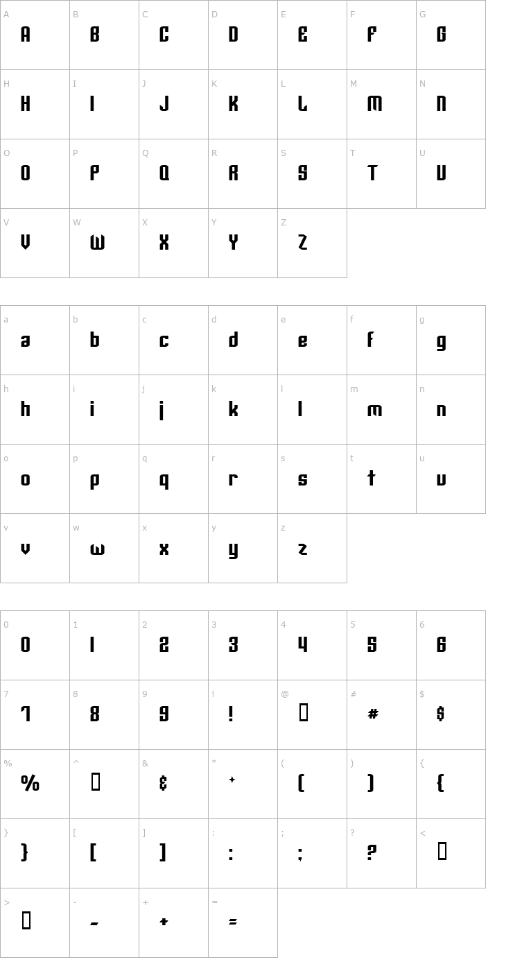 Character Map Archery Black Rounded Font