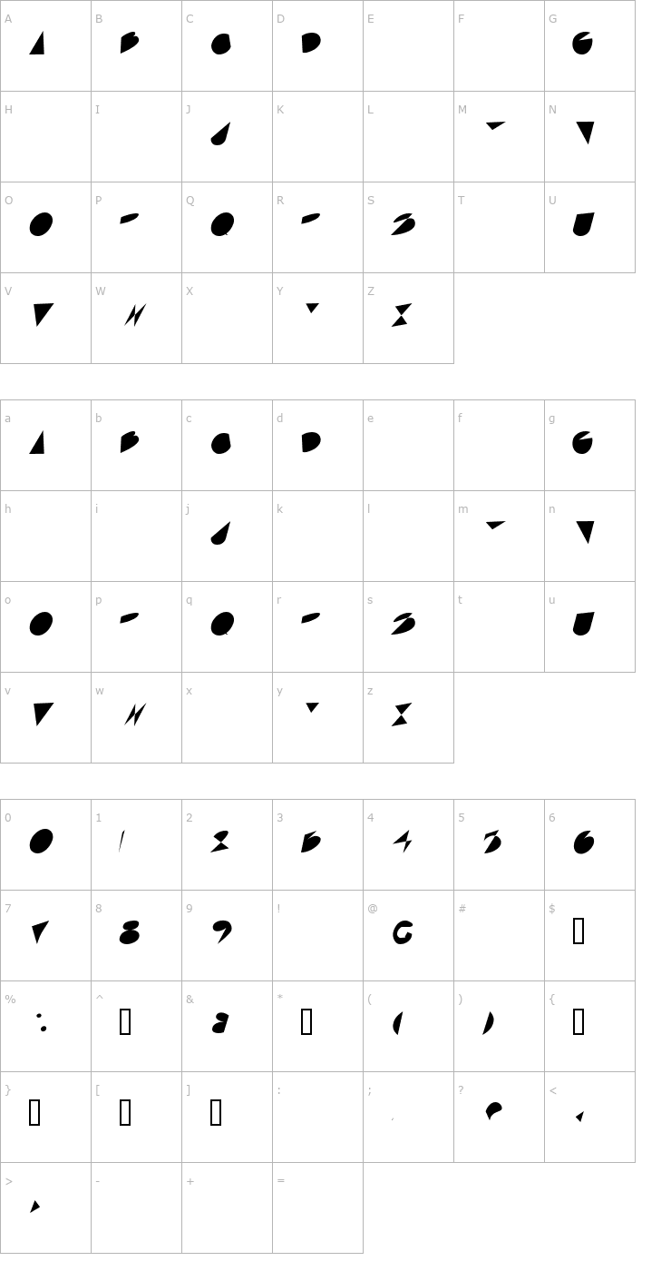 Character Map Archi Medium Font