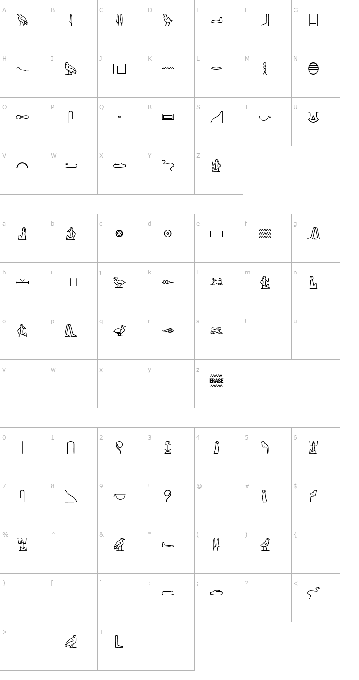 Character Map Archibald1 Font